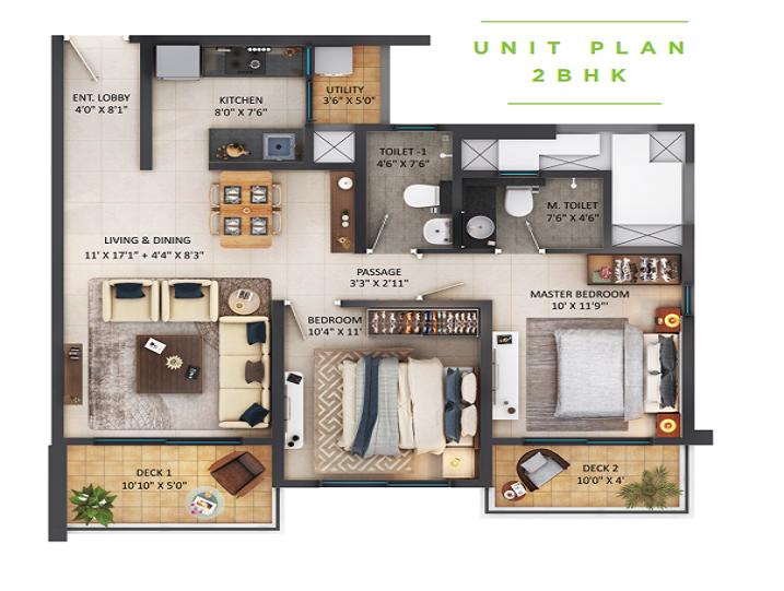 Shapoorji Pallonji Bavdhan 2 BHK Plan